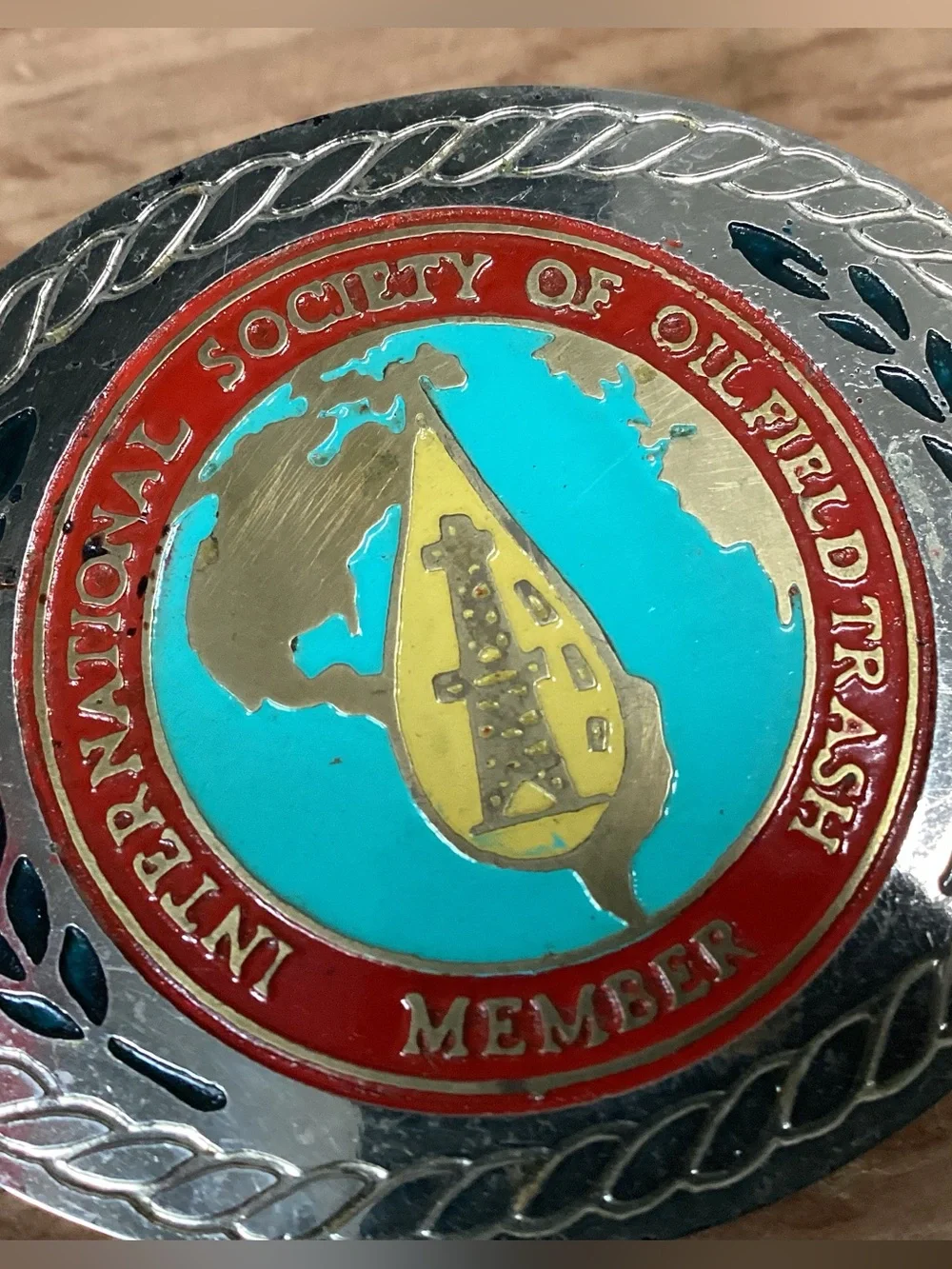 🔴 Vintage - International Society Of Oilfield Trash - Belt Buckle - (ISOT) Rare